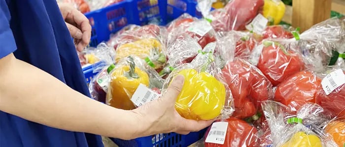 野菜を包装した袋